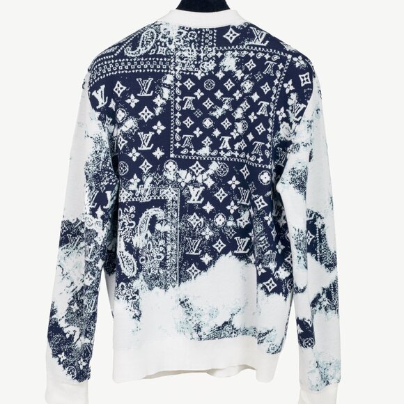 Louis Vuitton Indigo & White Monogram Bandana Crewneck Sweater - Picture 3 of 15